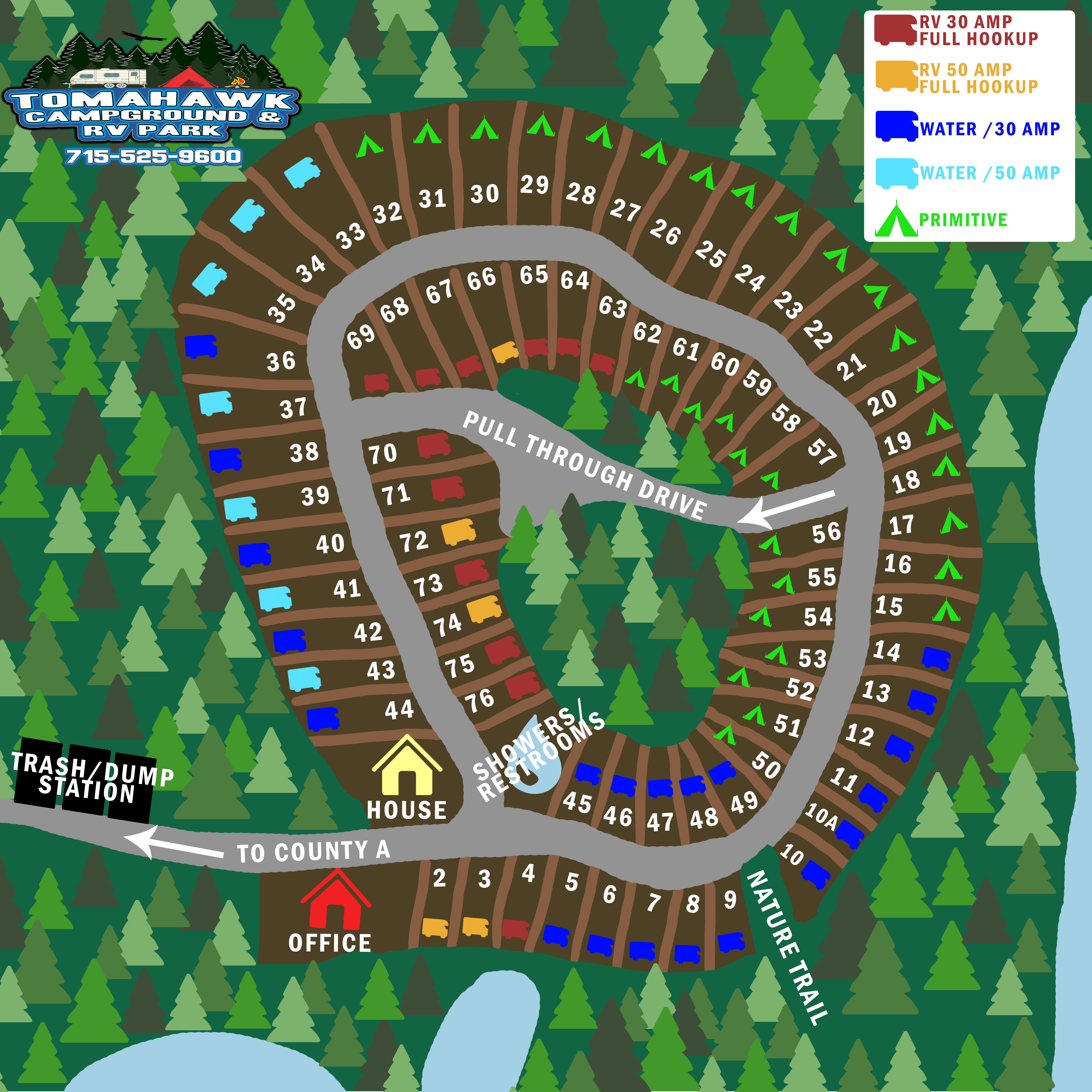 Tomahawk Campsitepng Campground Map - Tomahawk Campground & RV Park - Tomahawk, WI